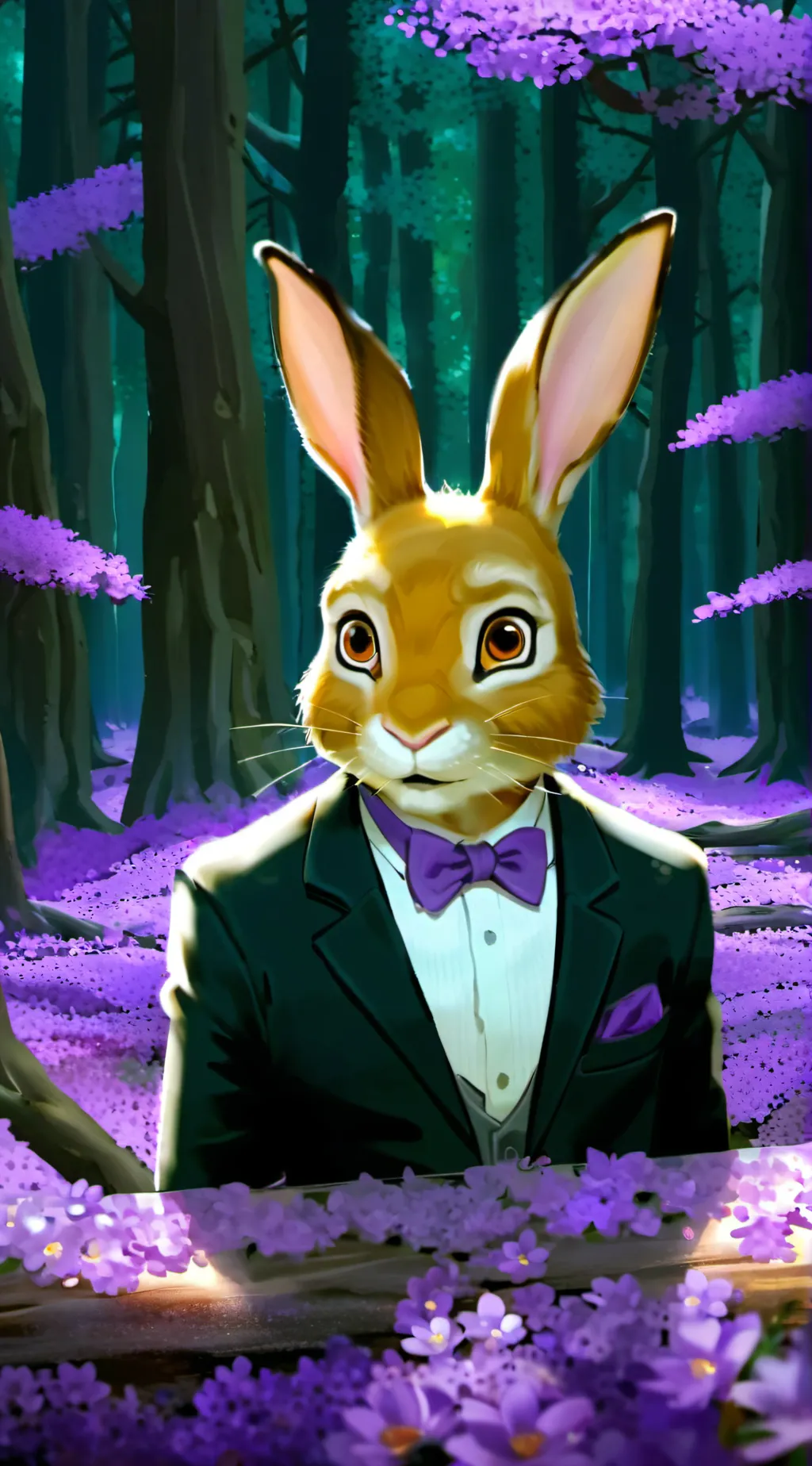 ai character: the yellow rabbit  background