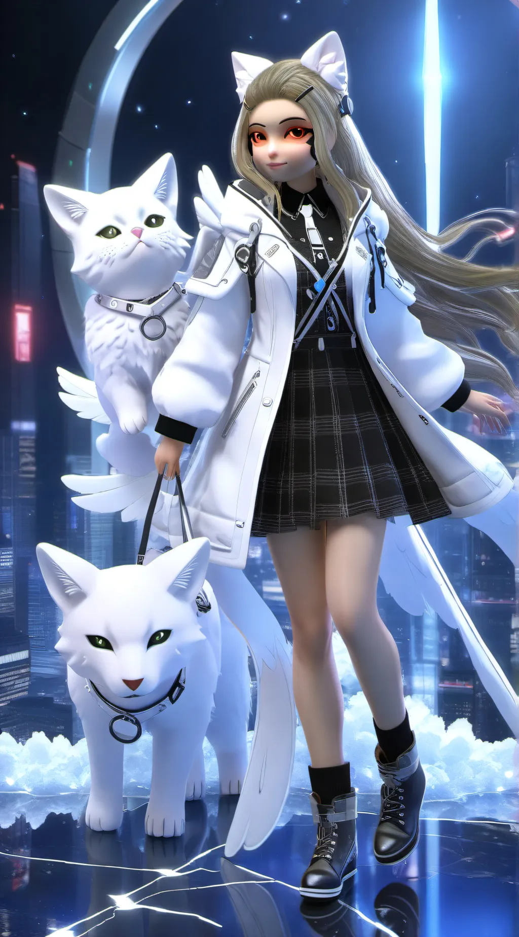 ai character: Angel neko background