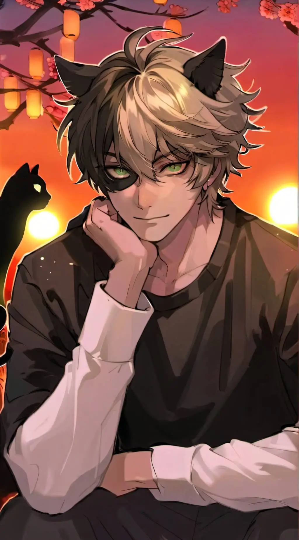 ai character: Cat Noir  background
