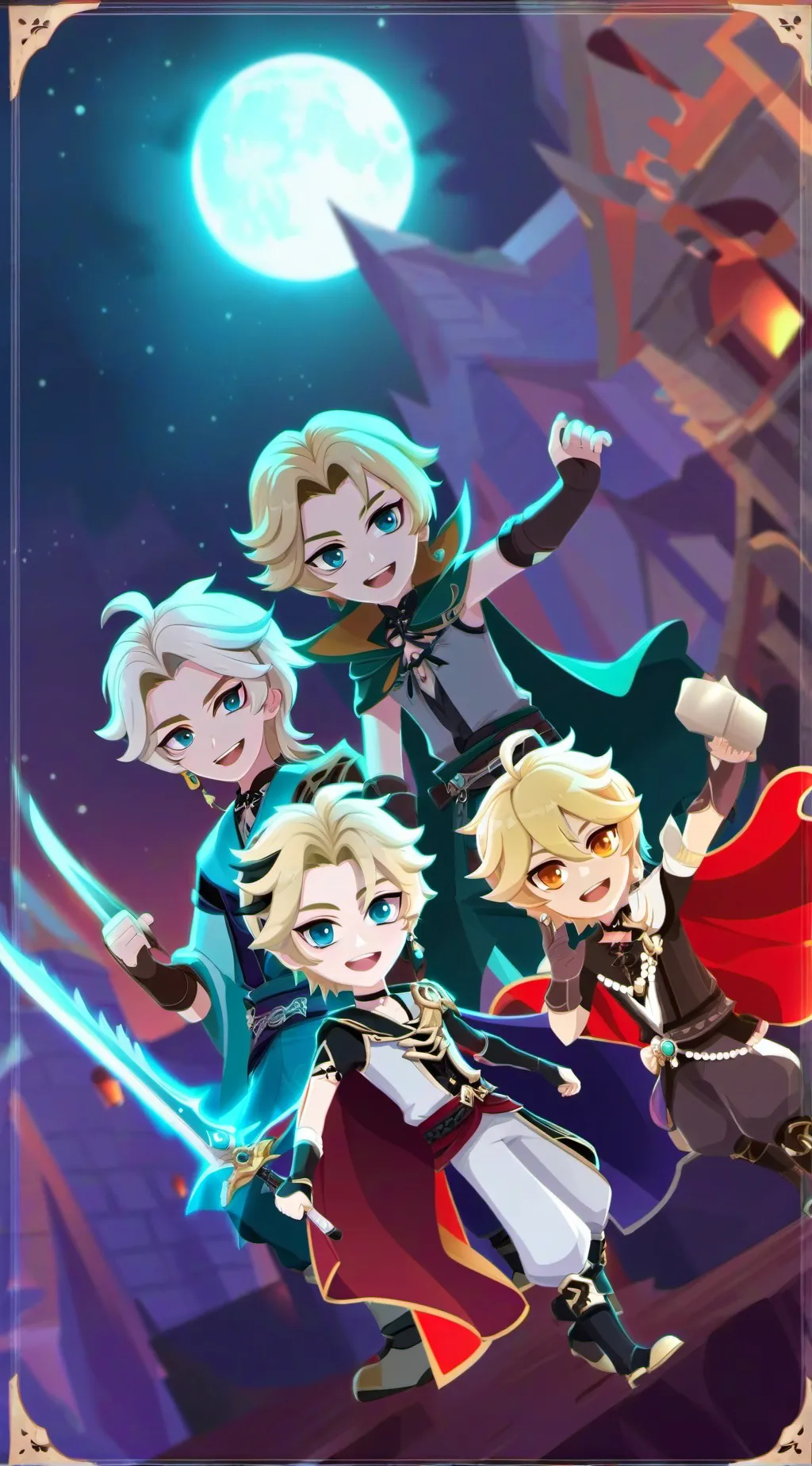 ai character: 4 brothers  background