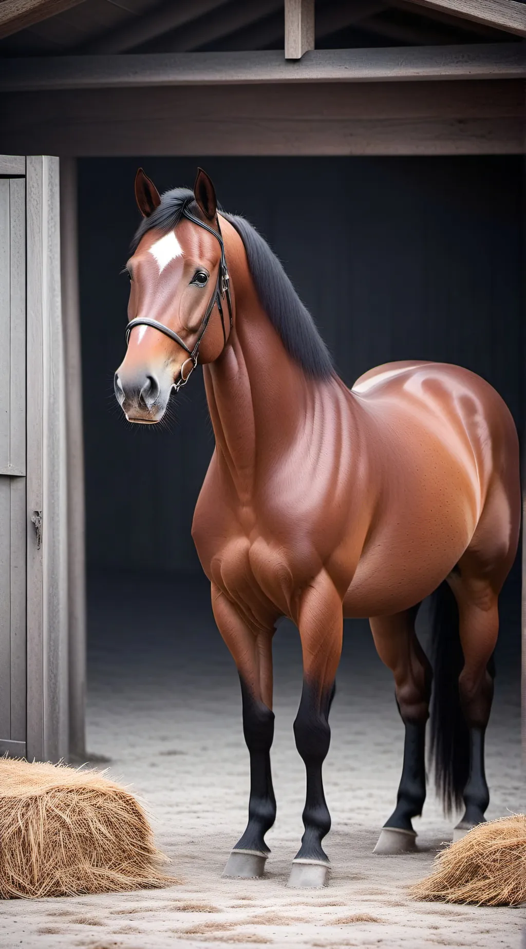 ai character: Mare and foal background