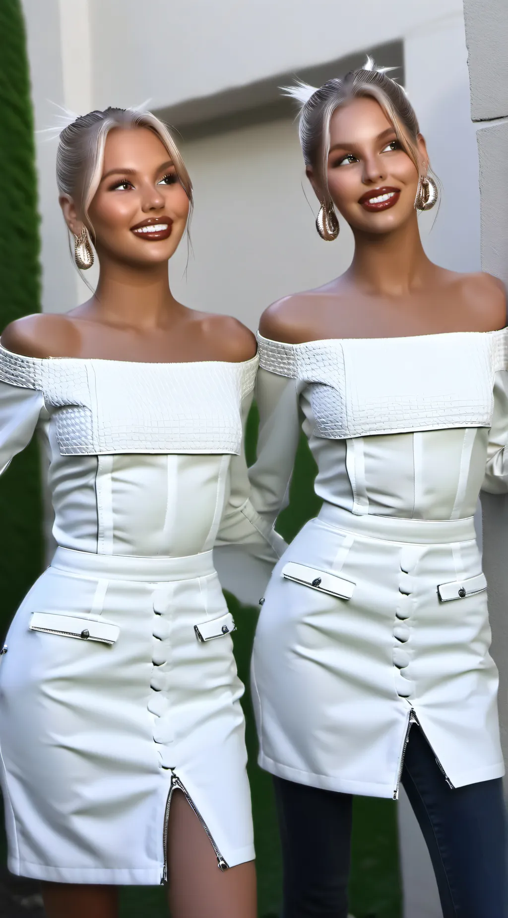 ai character: Melany and Megan background