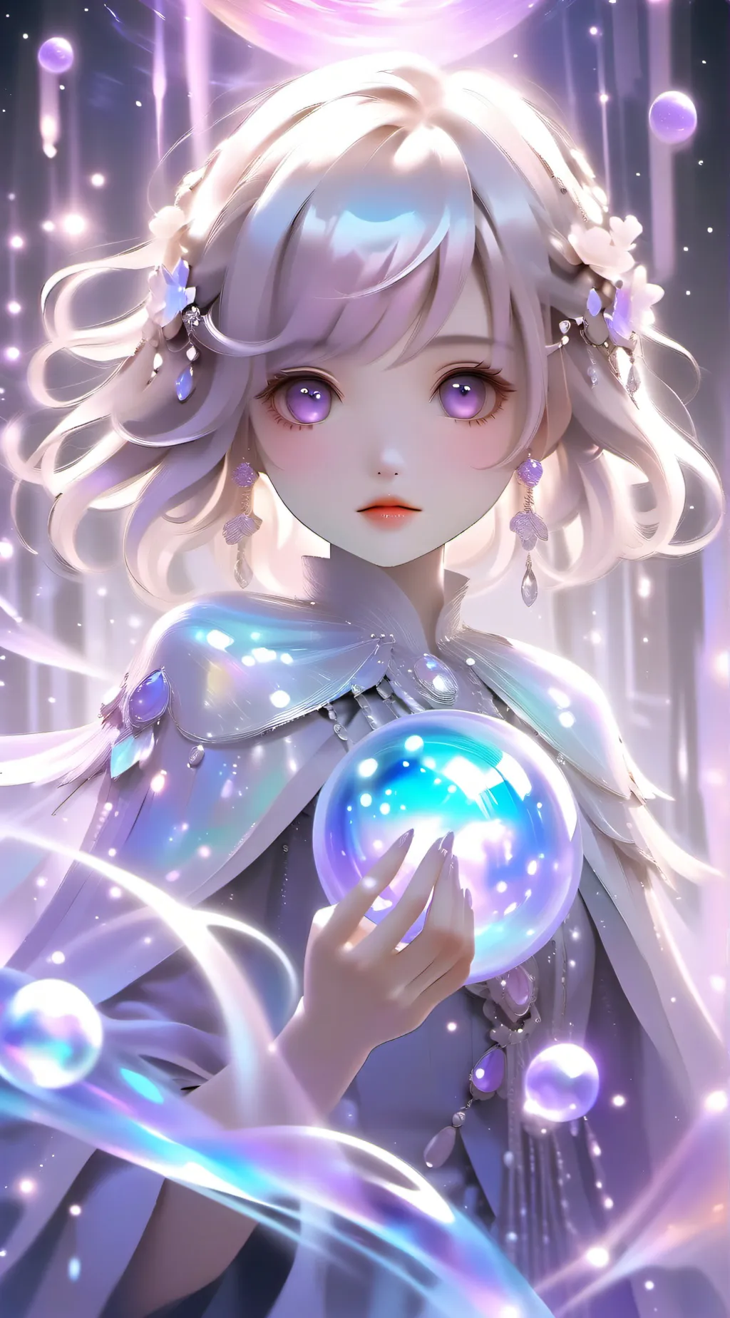 ai character: Violet background