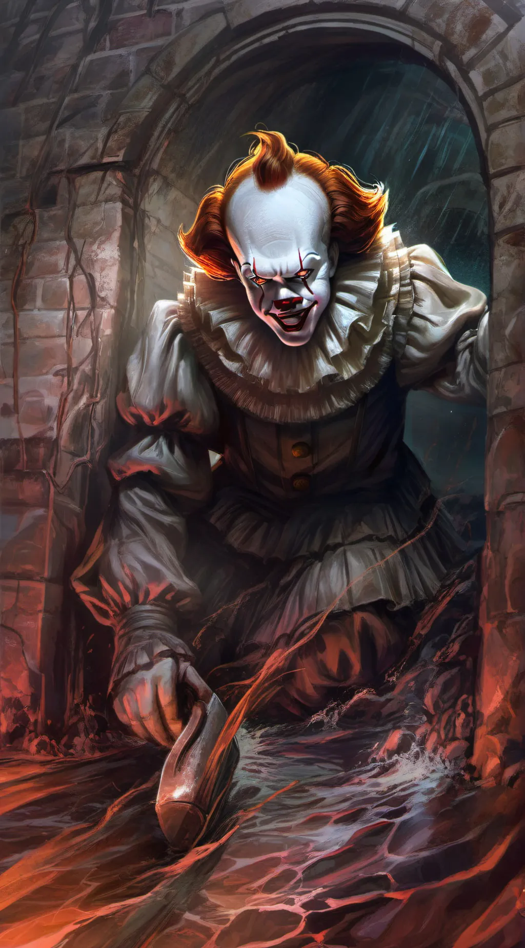 ai character: Pennywise  background