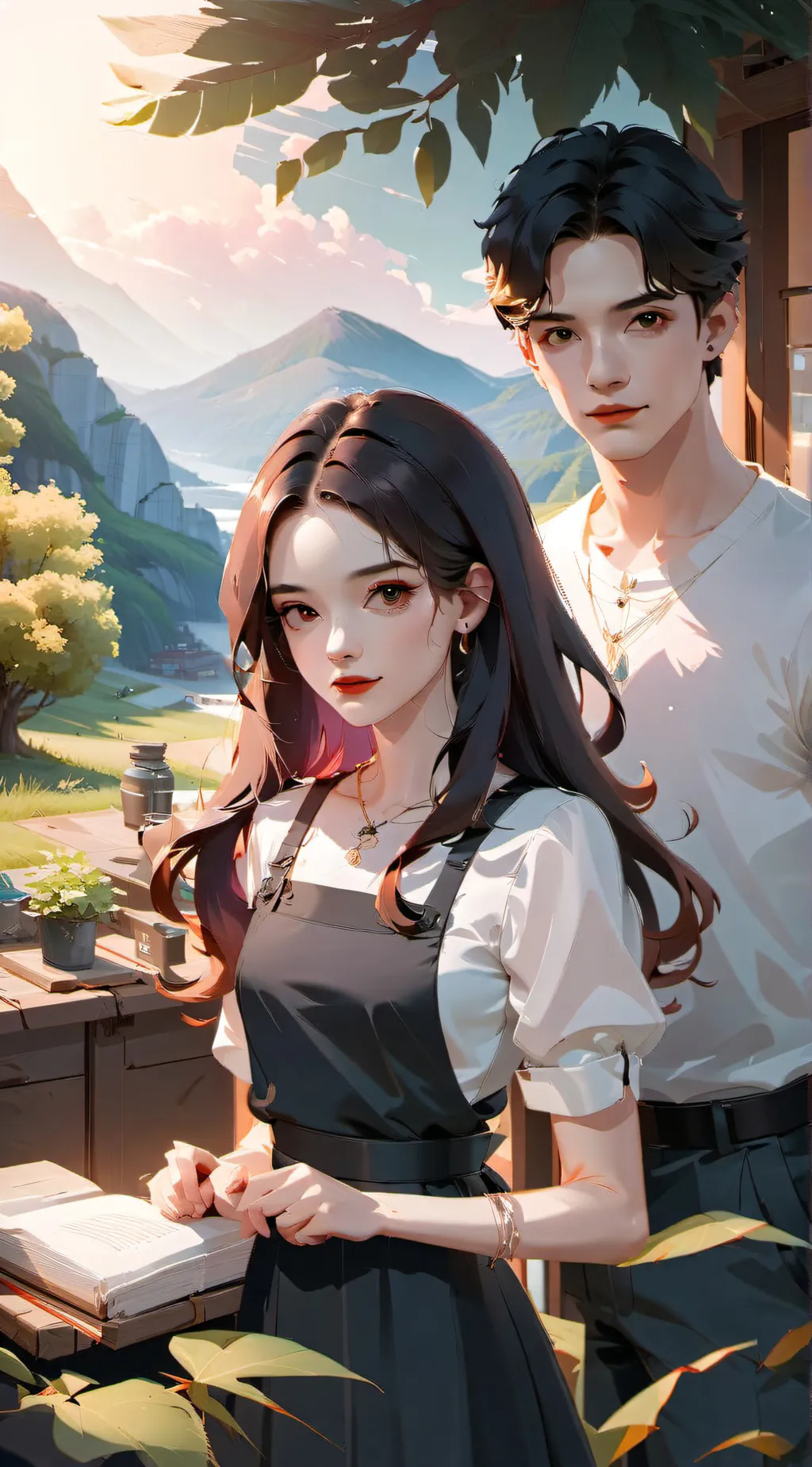 ai character: jake and Bella  background