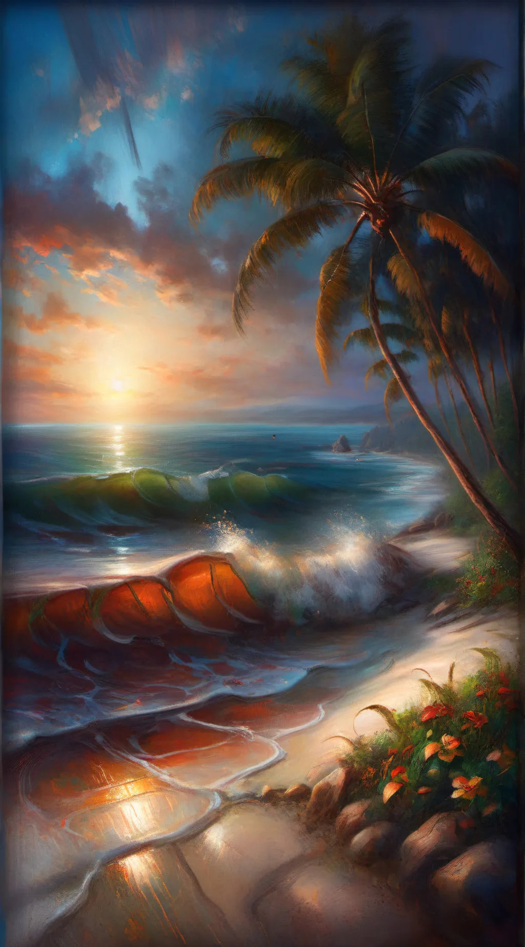 ai character: beach DAY background