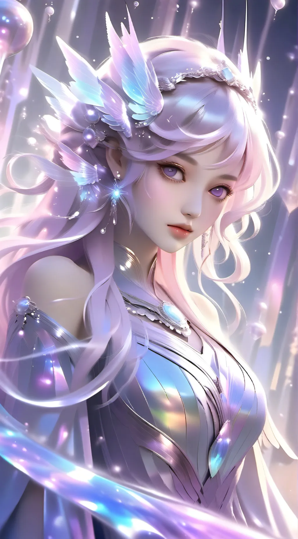ai character: Violet background