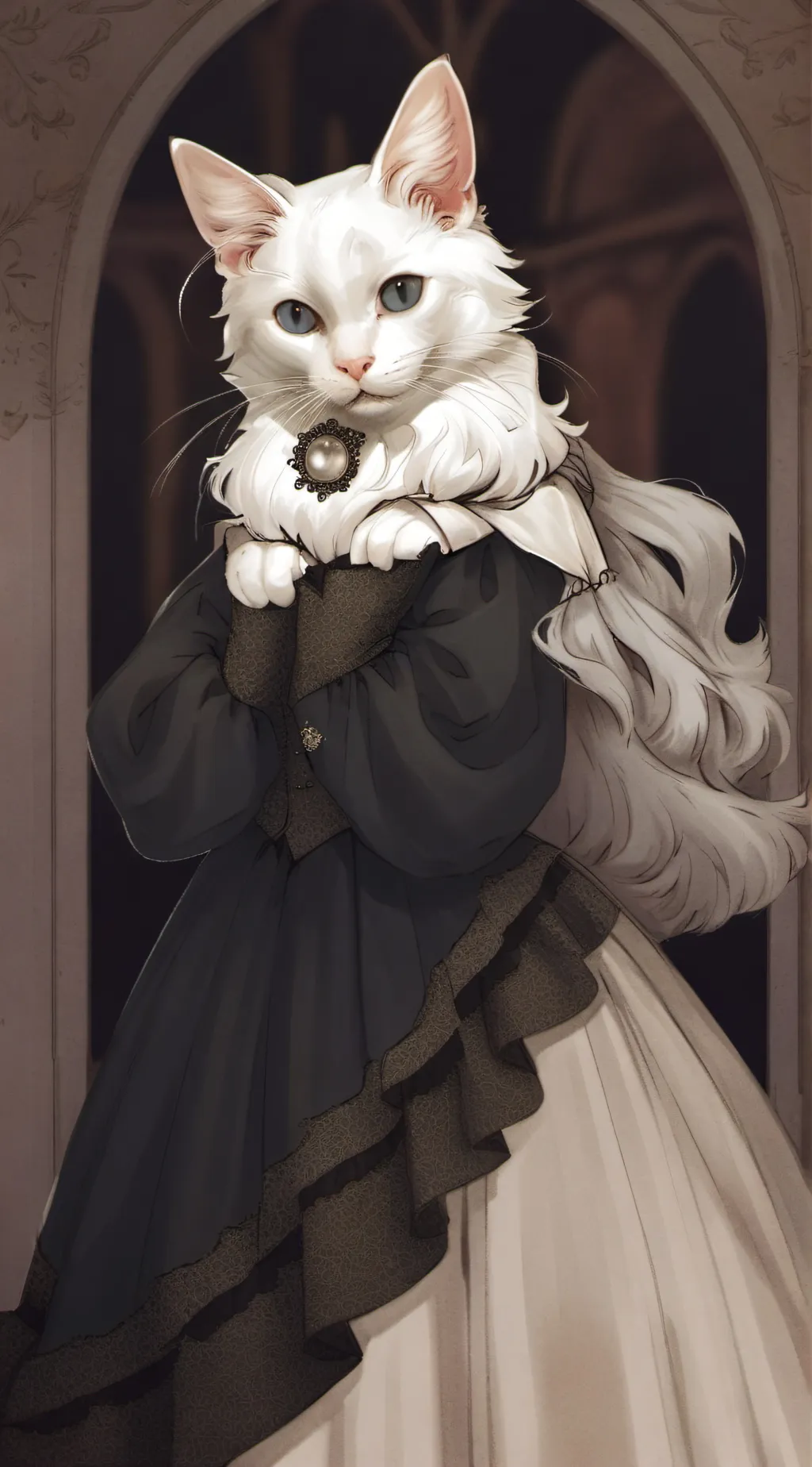 ai character: constipated kitty background