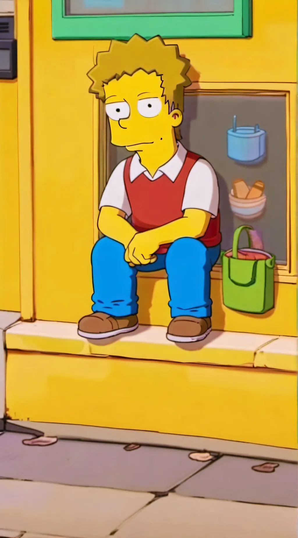 ai character: bart Simpson  background