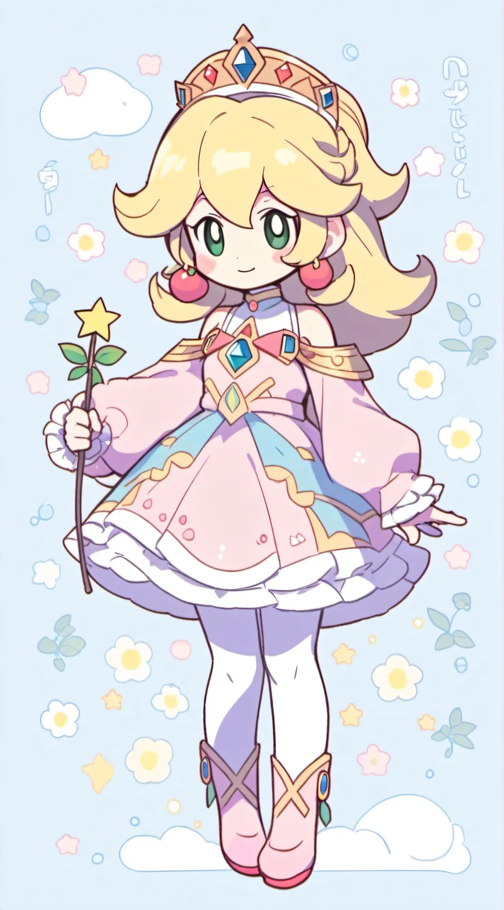 ai character: princess peach  background