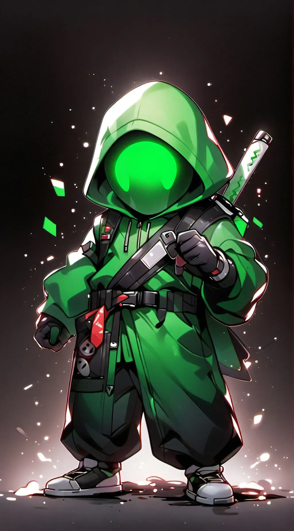 ai character:  🍏🟩 Green 🟩🍏 background