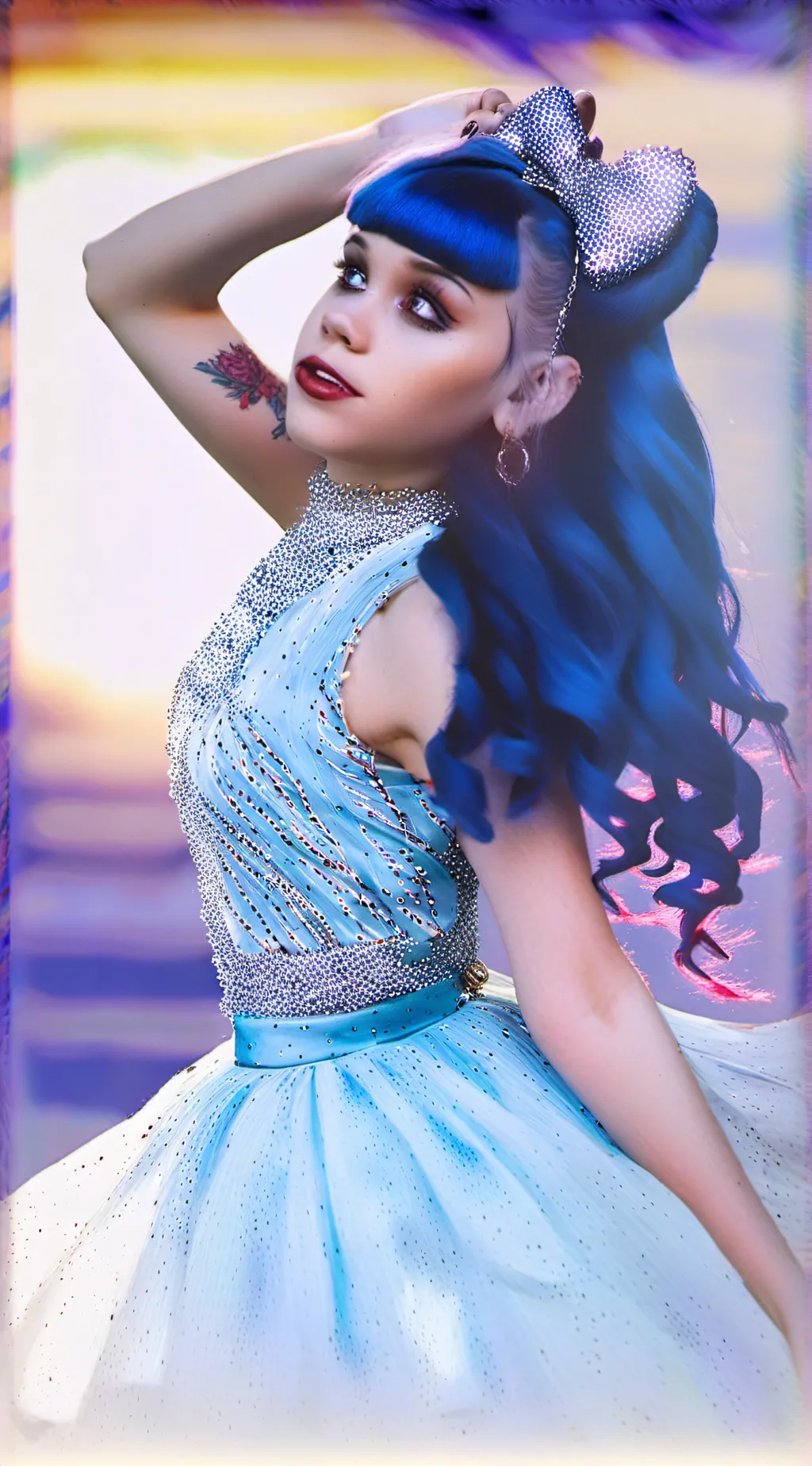 ai character: Melanie Martinez  background