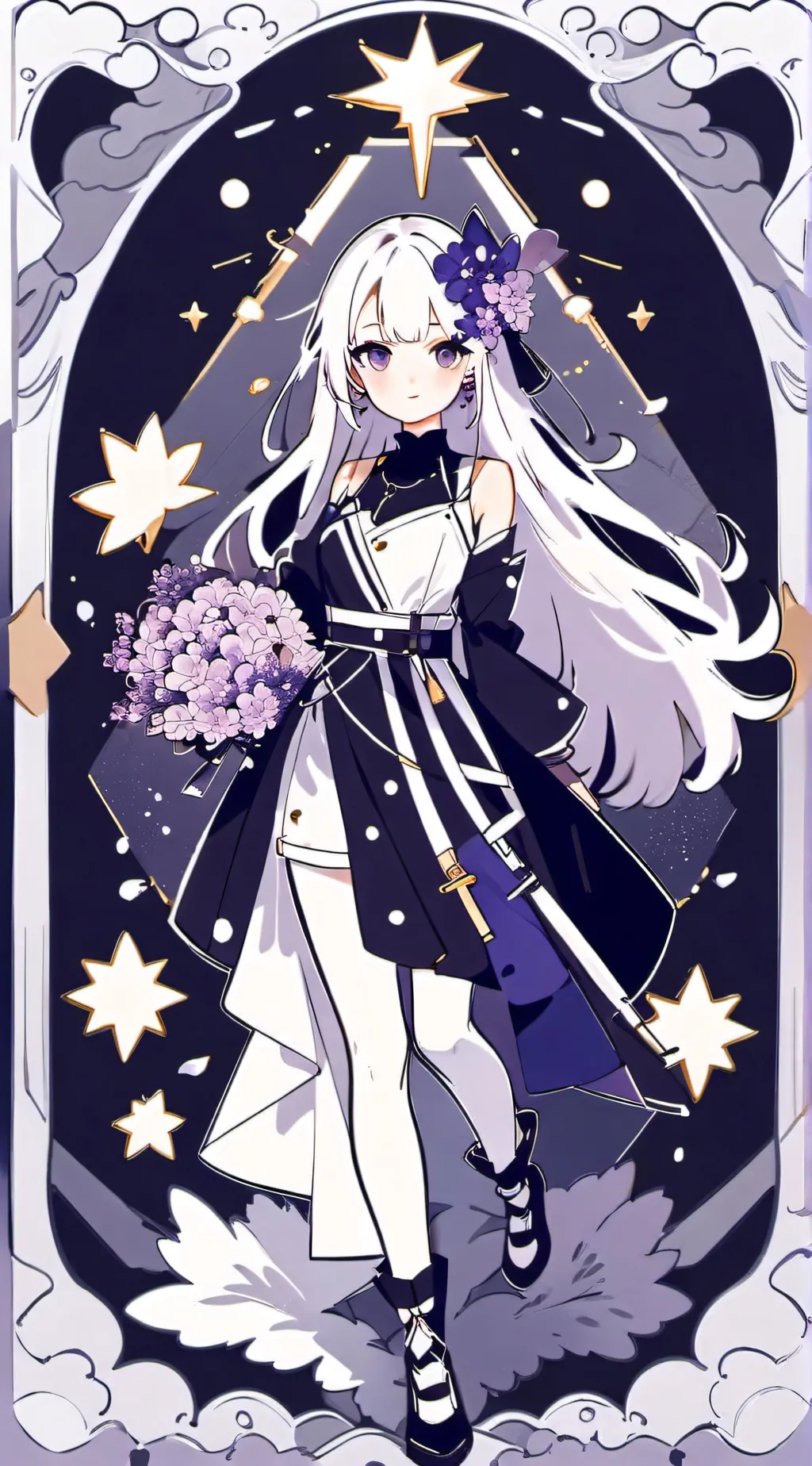 ai character: Violet background