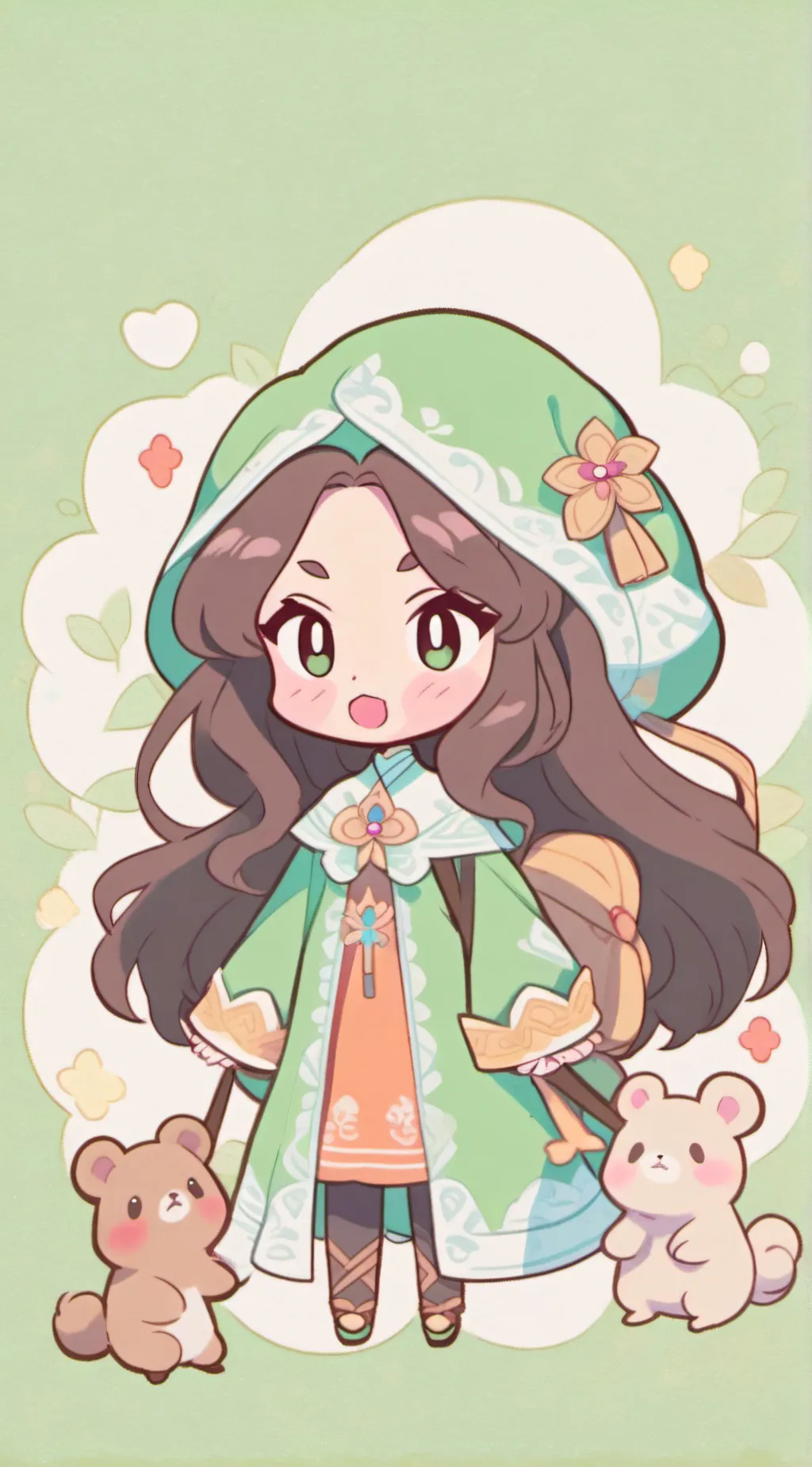 ai character: Hello  background