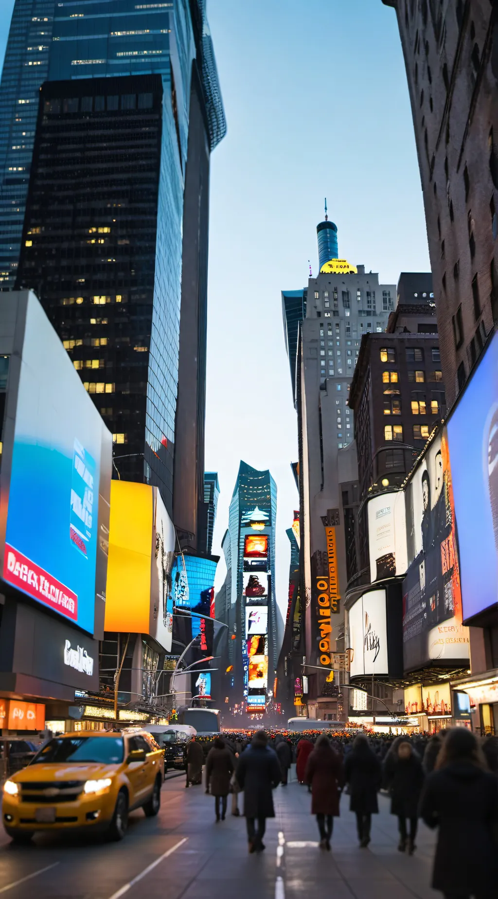 ai character: Times Square background