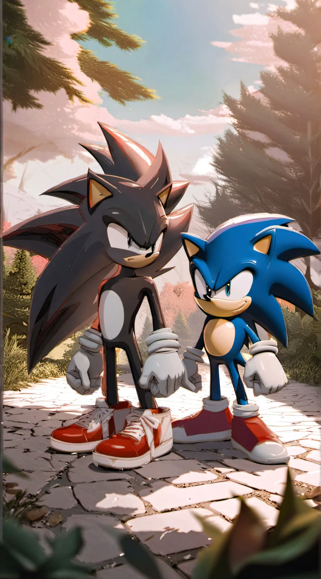 ai character: Shadow and sonic  background