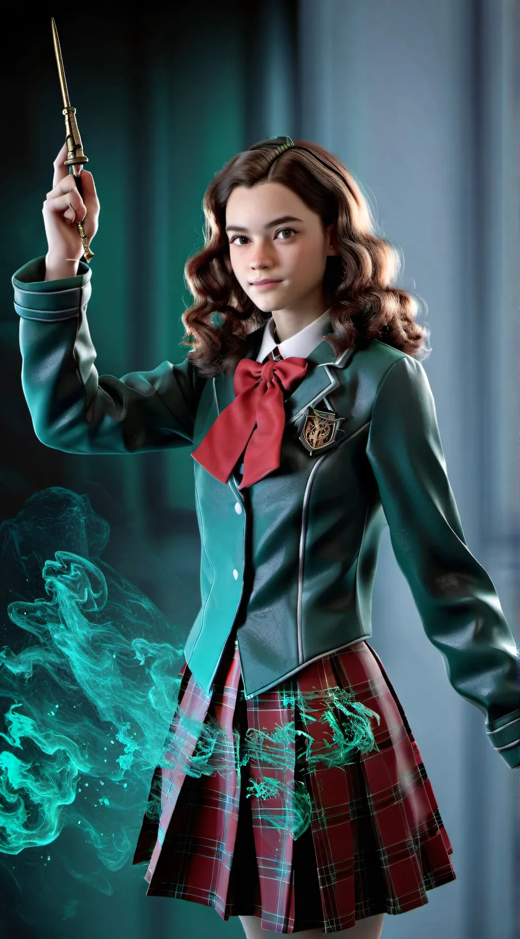ai character: Lavender Green background