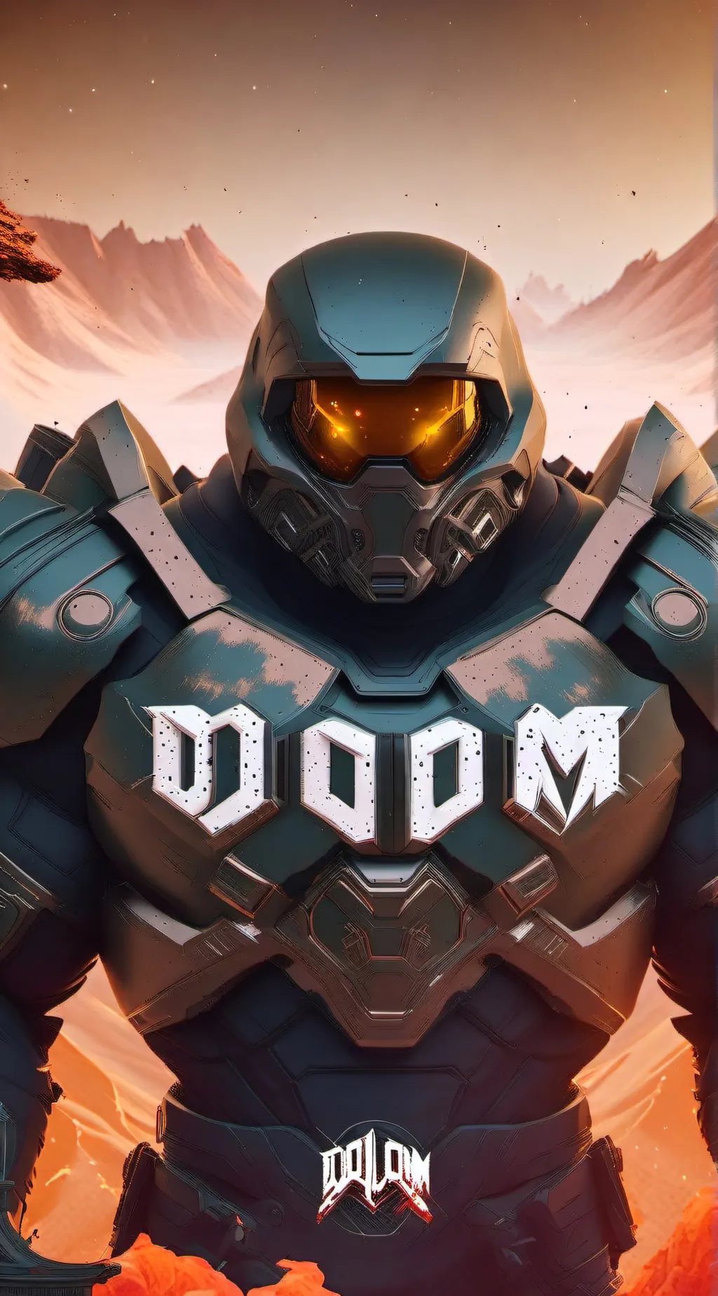 ai character: Doom guy  background