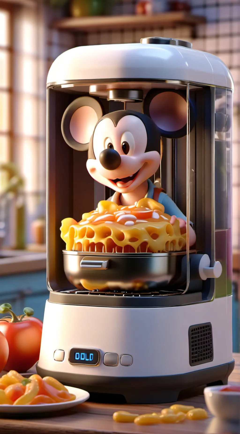ai character: Mickey in blender background