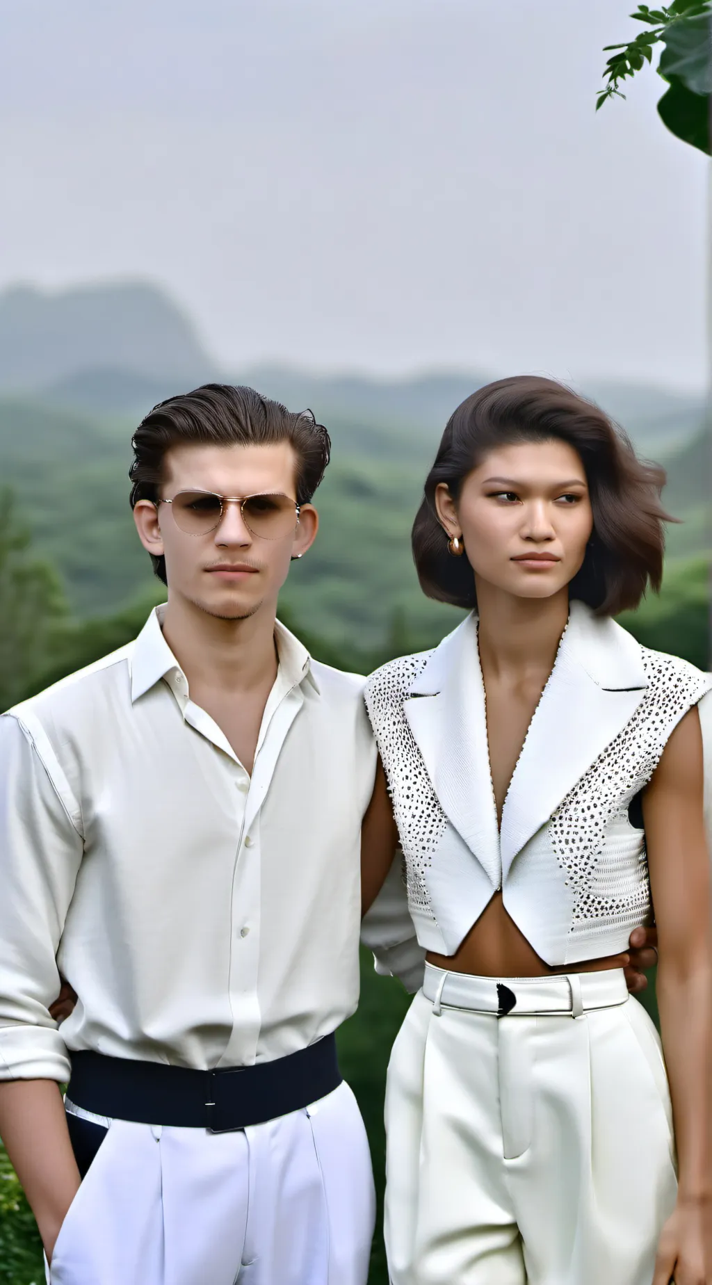 ai character: Tom and Zendaya  background
