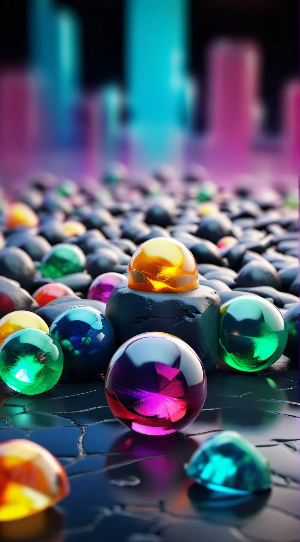 ai character: gems background