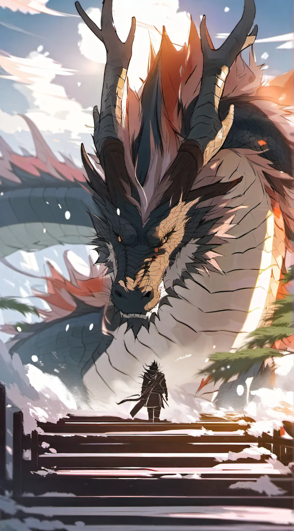 ai character: Kny dragon background