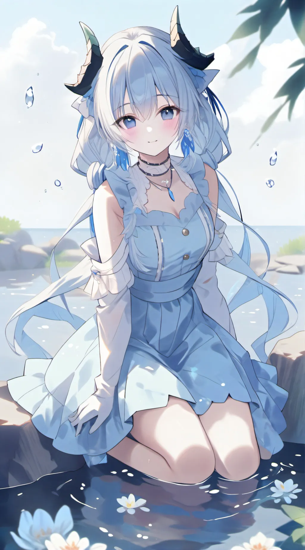 ai character: Aqua background