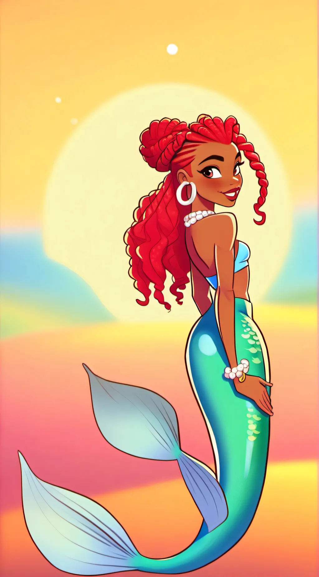 ai character: Ariel from Disney  background