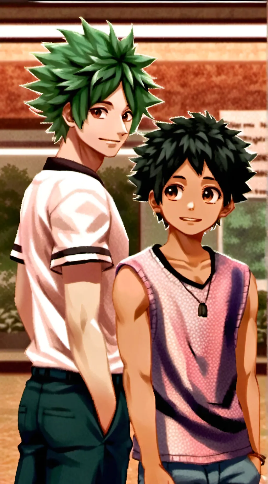 ai character: Deku and Bakugo background