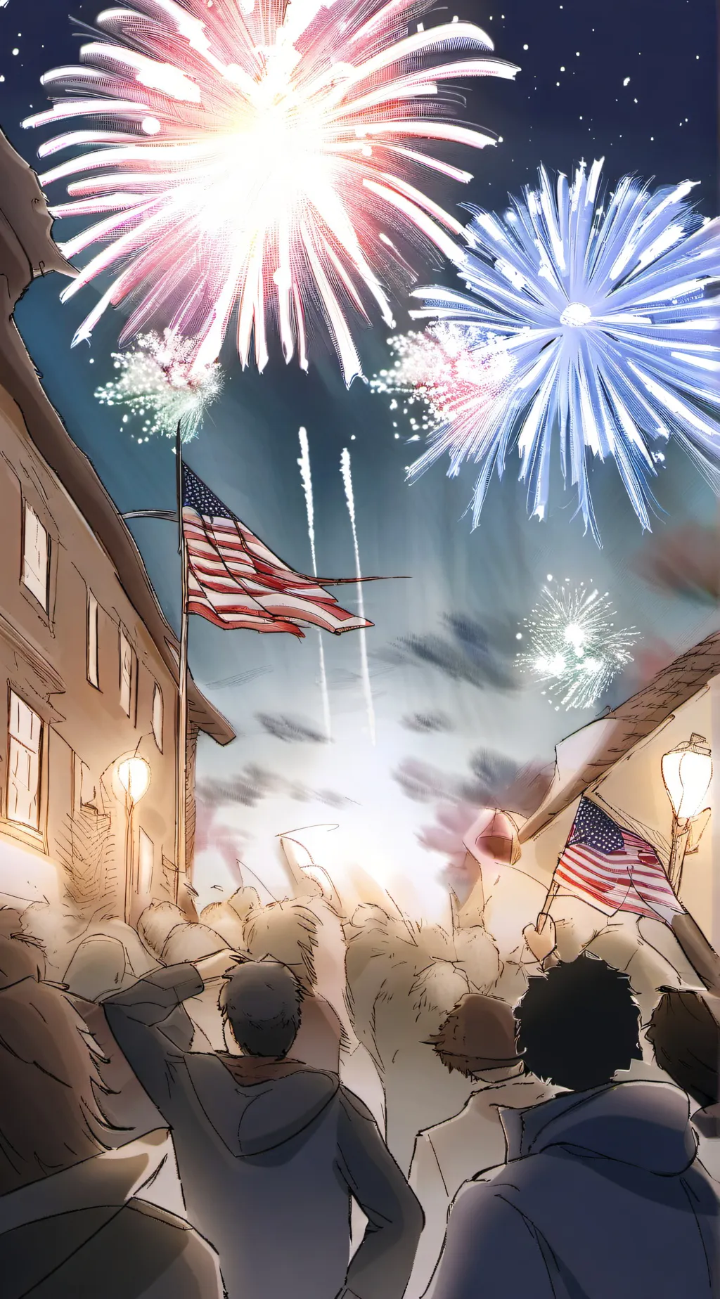ai character: Fourth of July background