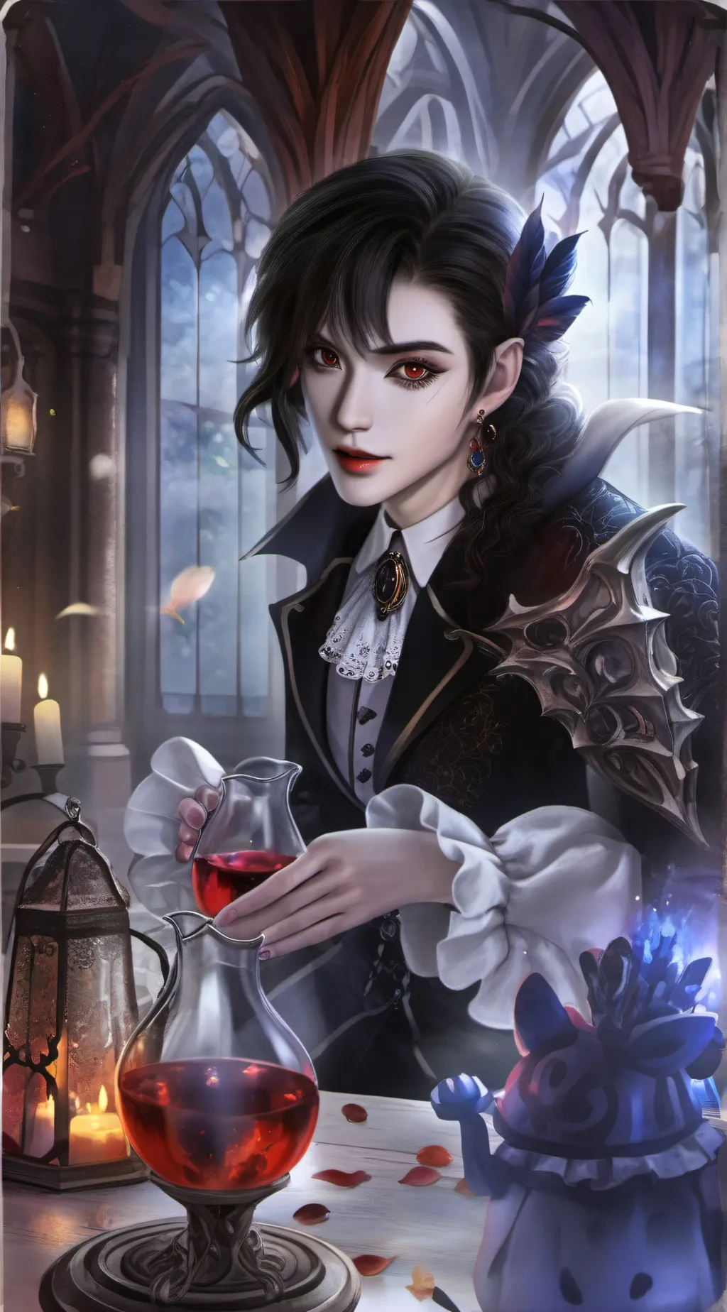 ai character: Edd scissorhands  background