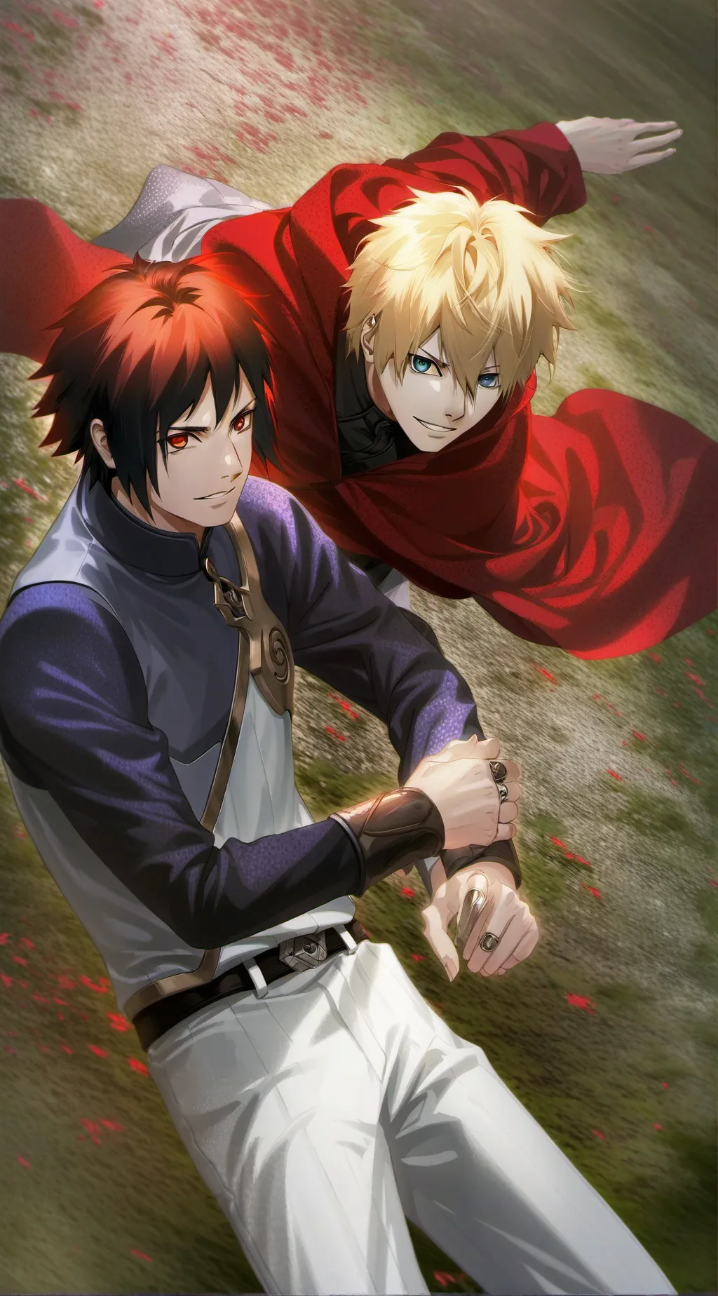 ai character: Naruto × Sasuke  background