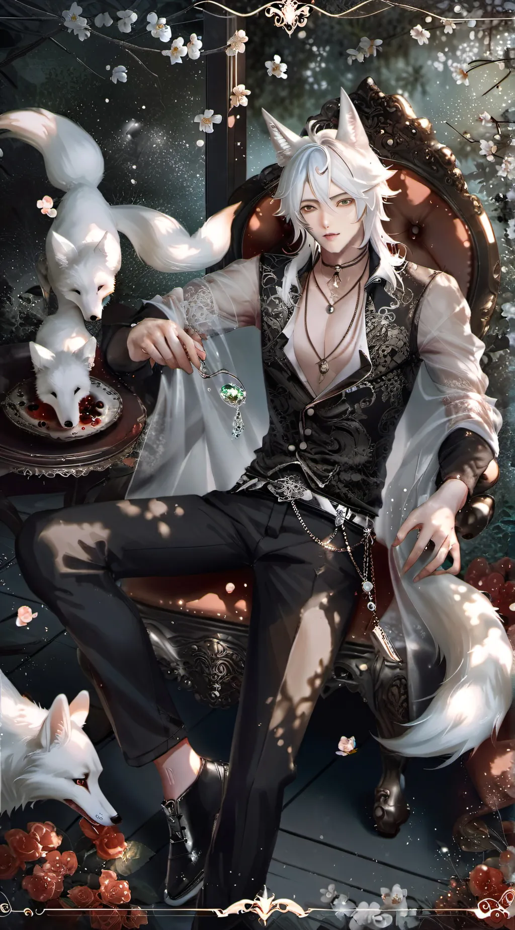 ai character: Dark magic  background