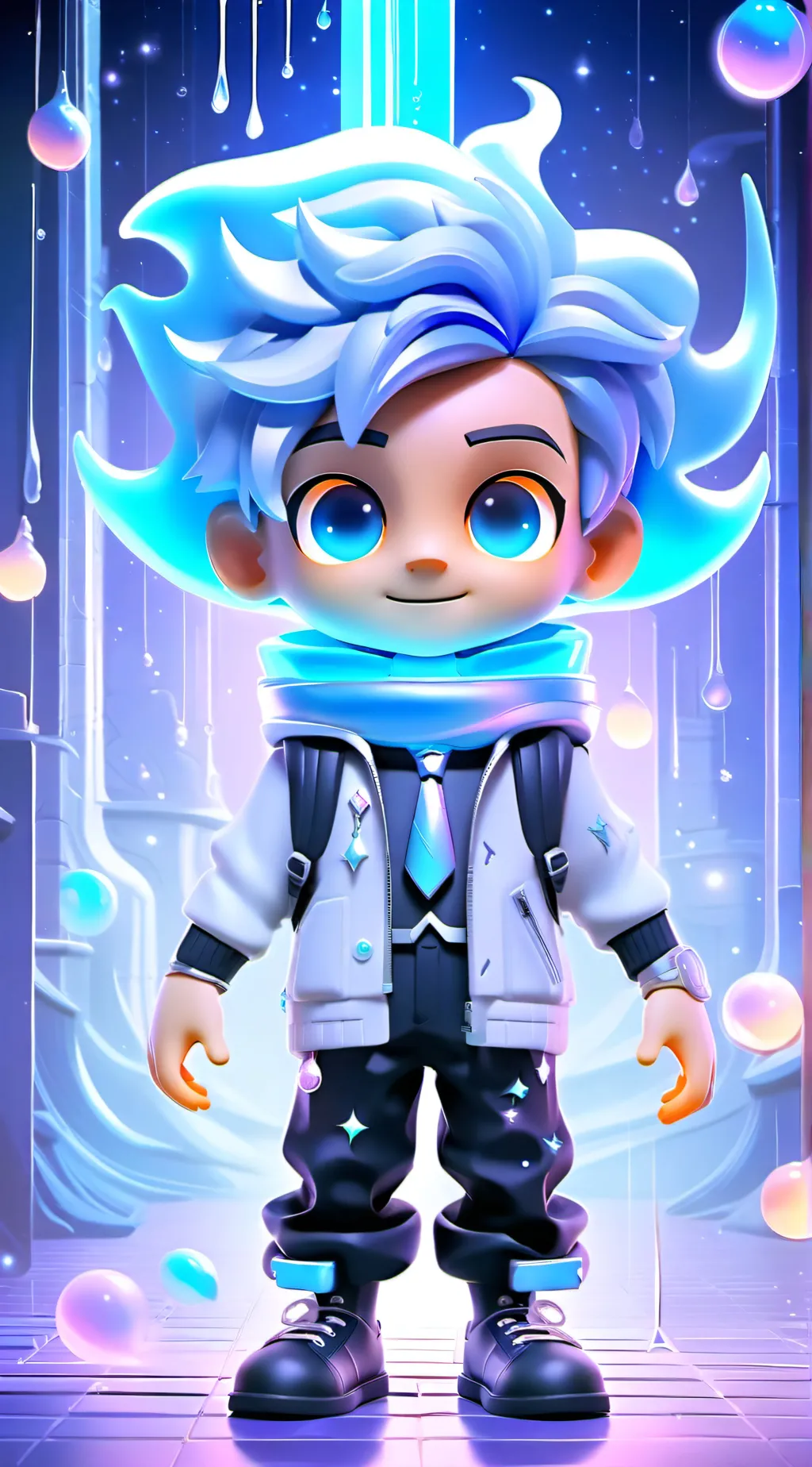 ai character: galaxy boy background