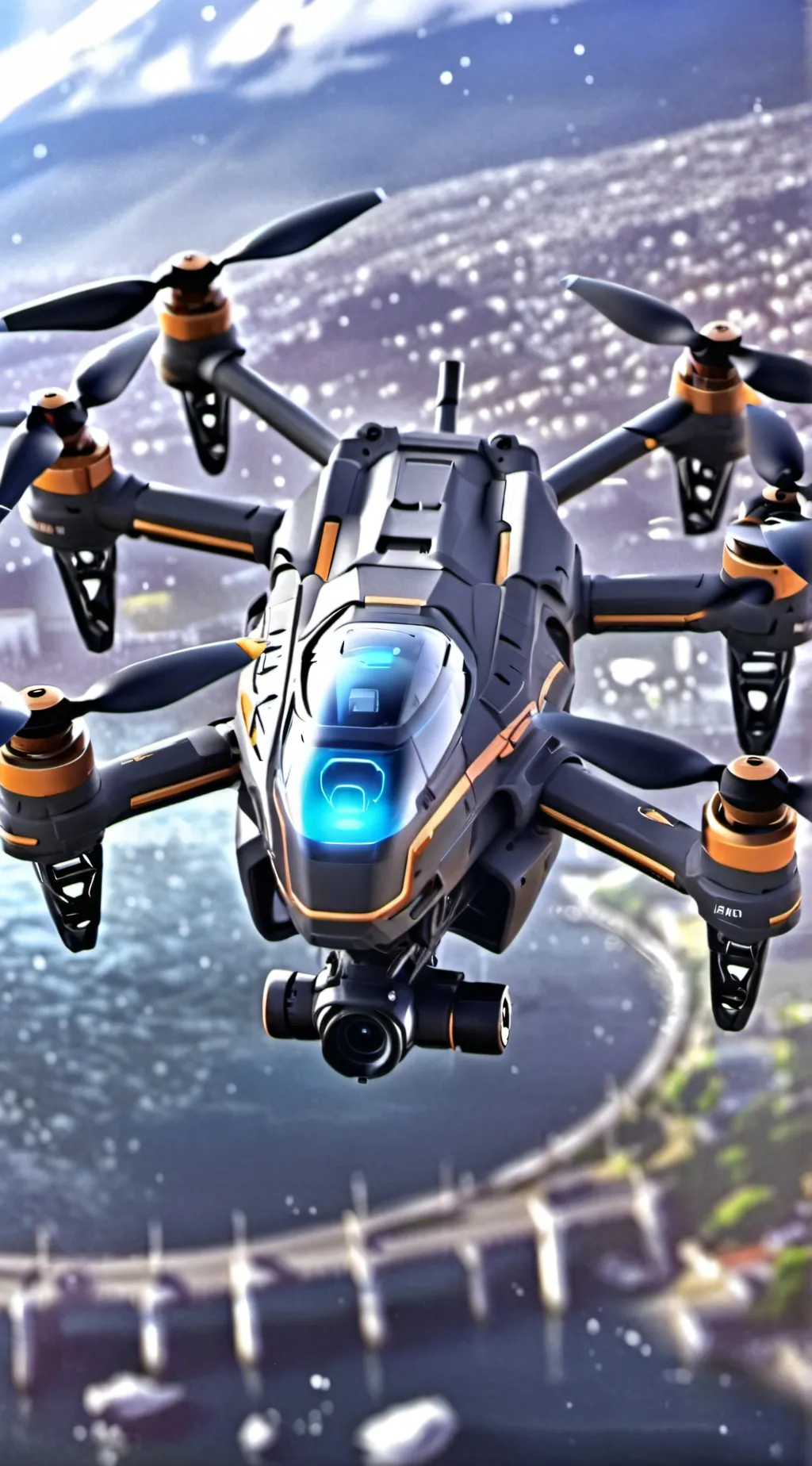 ai character: experemental drone background