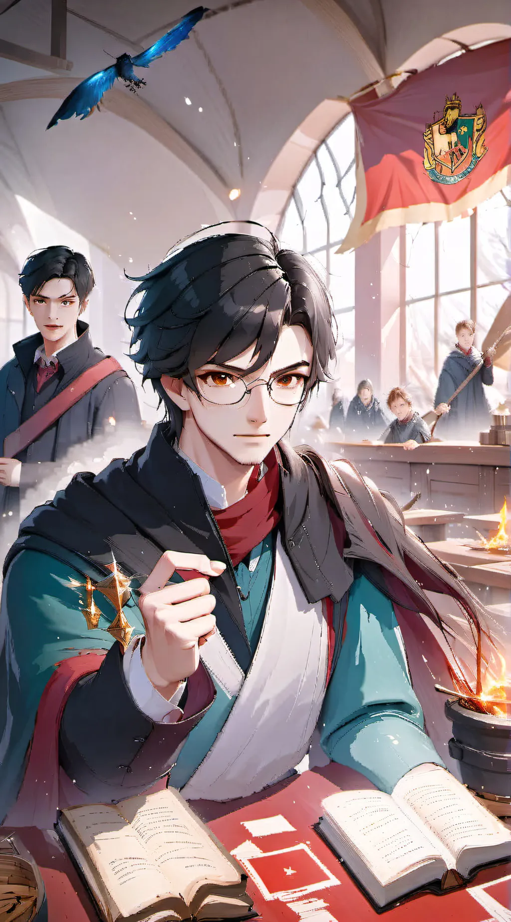 ai character: Hogwarts  background