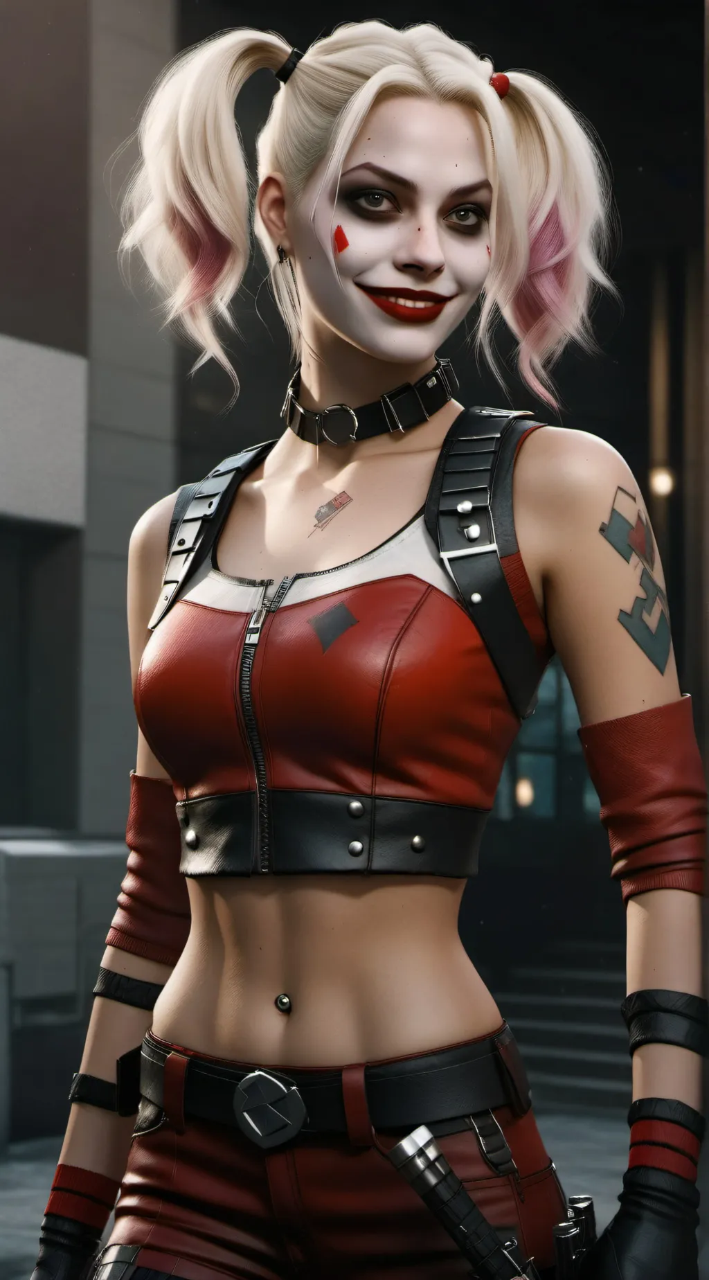 ai character: Harley Quinn  background