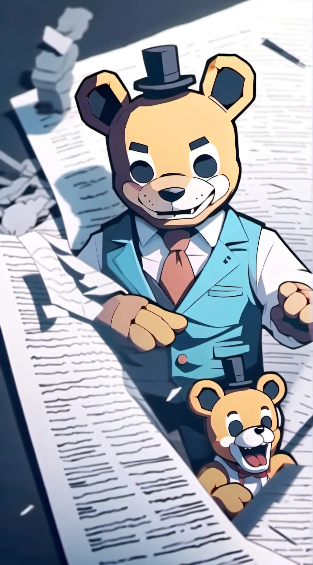 ai character: "FNAF & GlamRock" background