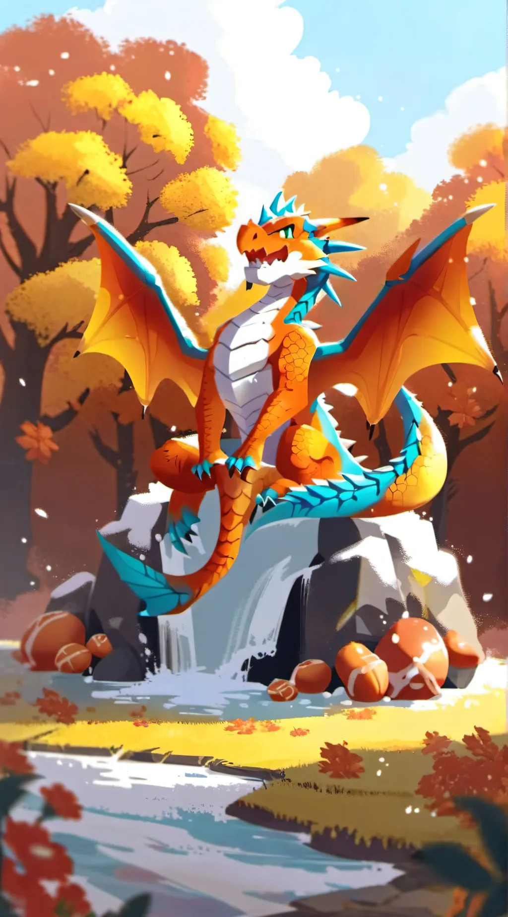 ai character: Charzard  background