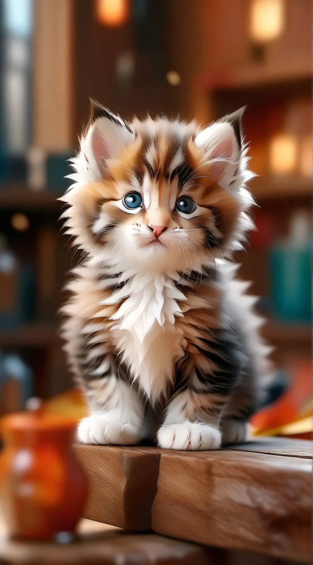 ai character: Hungry kitten background