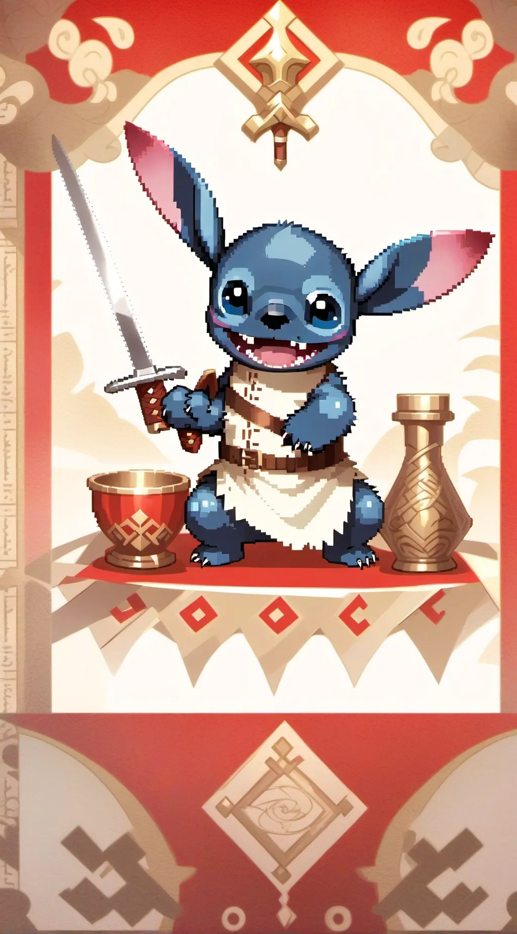 ai character: sticth background