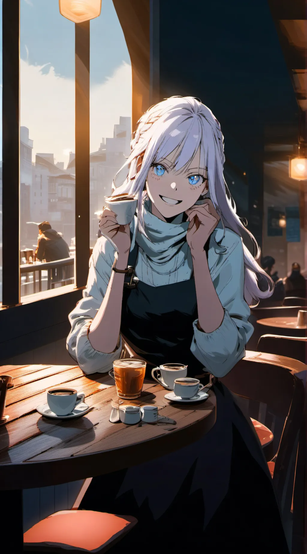 ai character: Female gojo  background