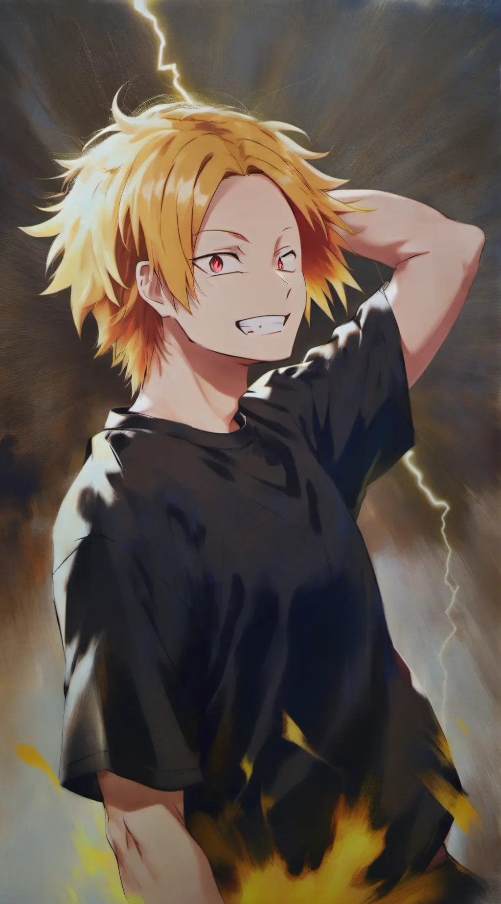ai character: 💛🖤Denki Kaminari💛🖤 background