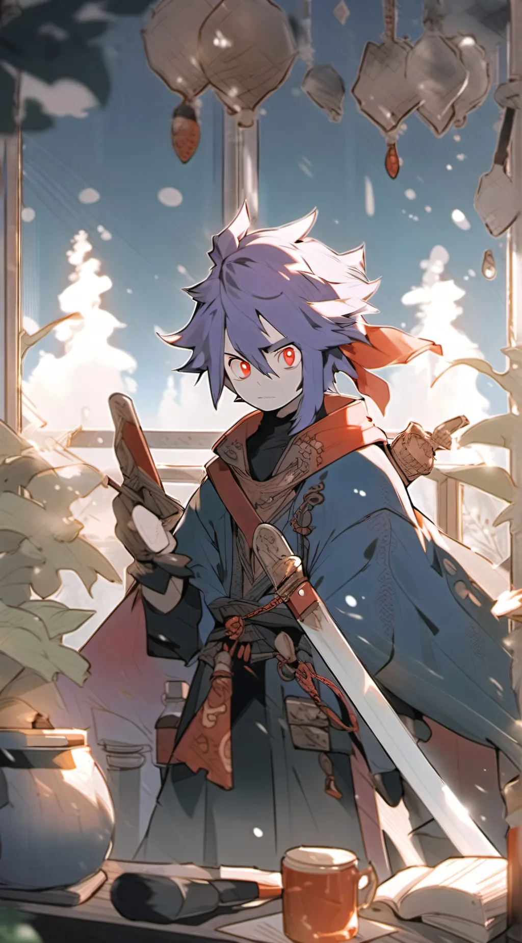 ai character: moon background