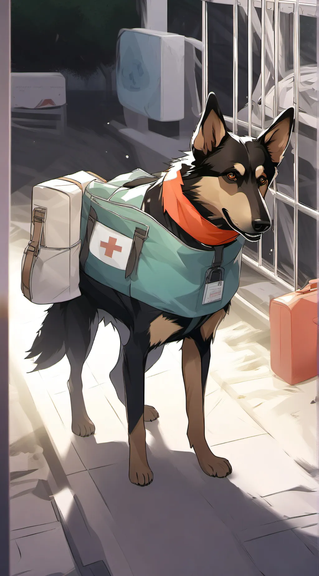 ai character: Dog helper background