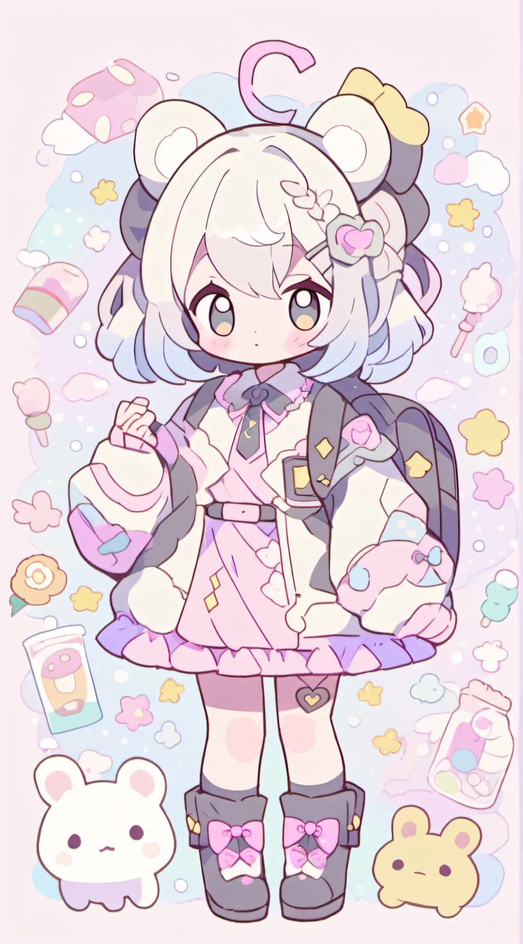 ai character: emojis only background