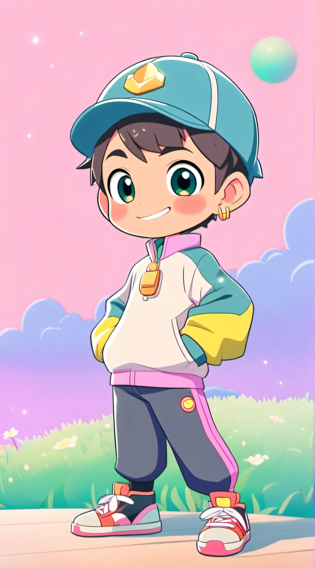 ai character: boboiboy beliung  background