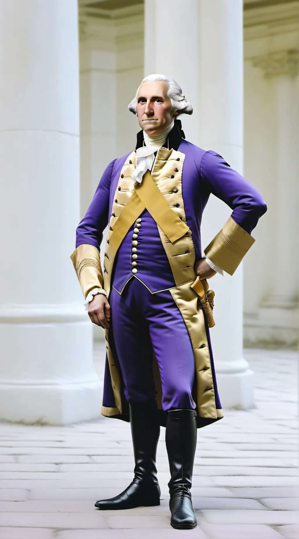 ai character: George Washington  background