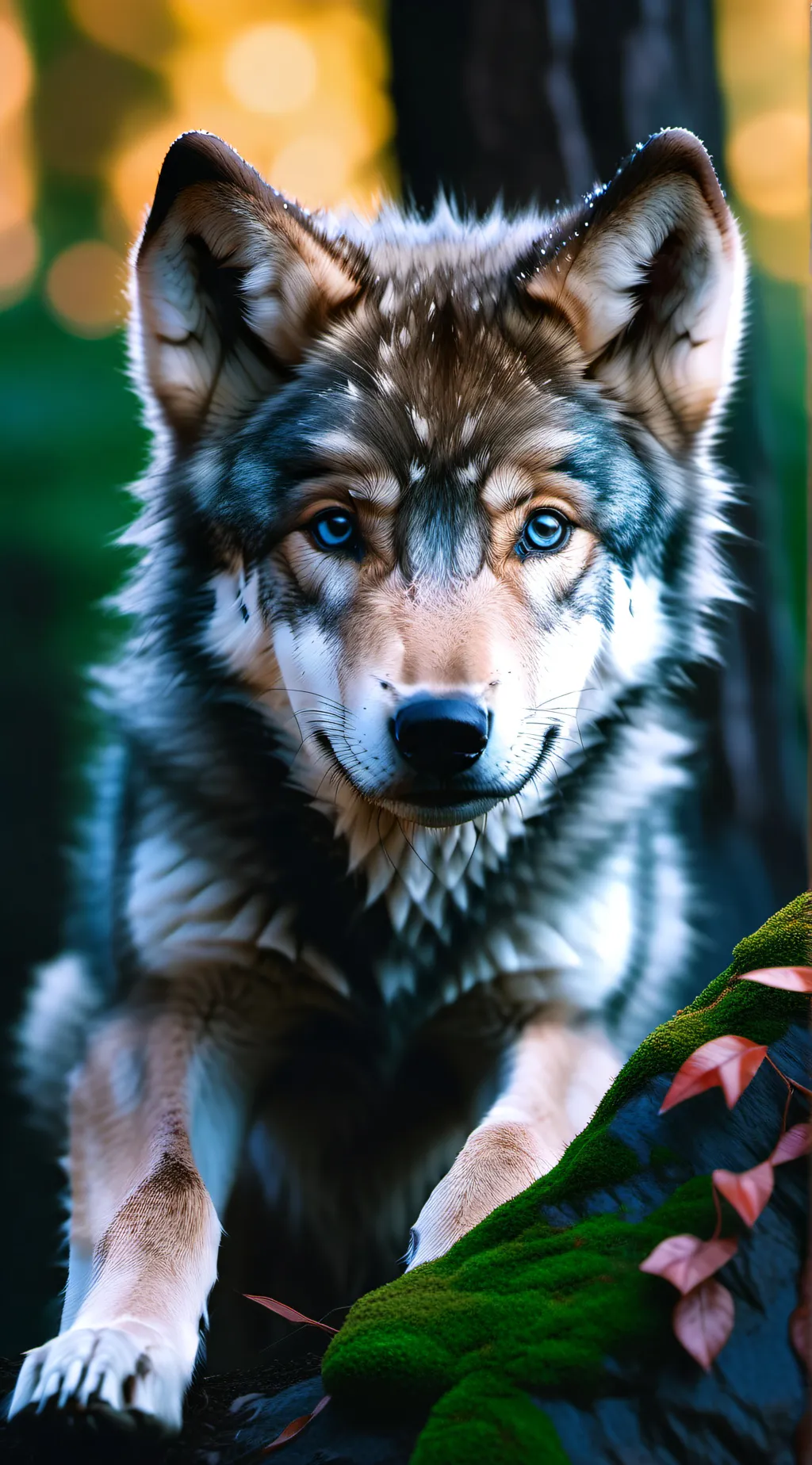 ai character: Male wolf pup background