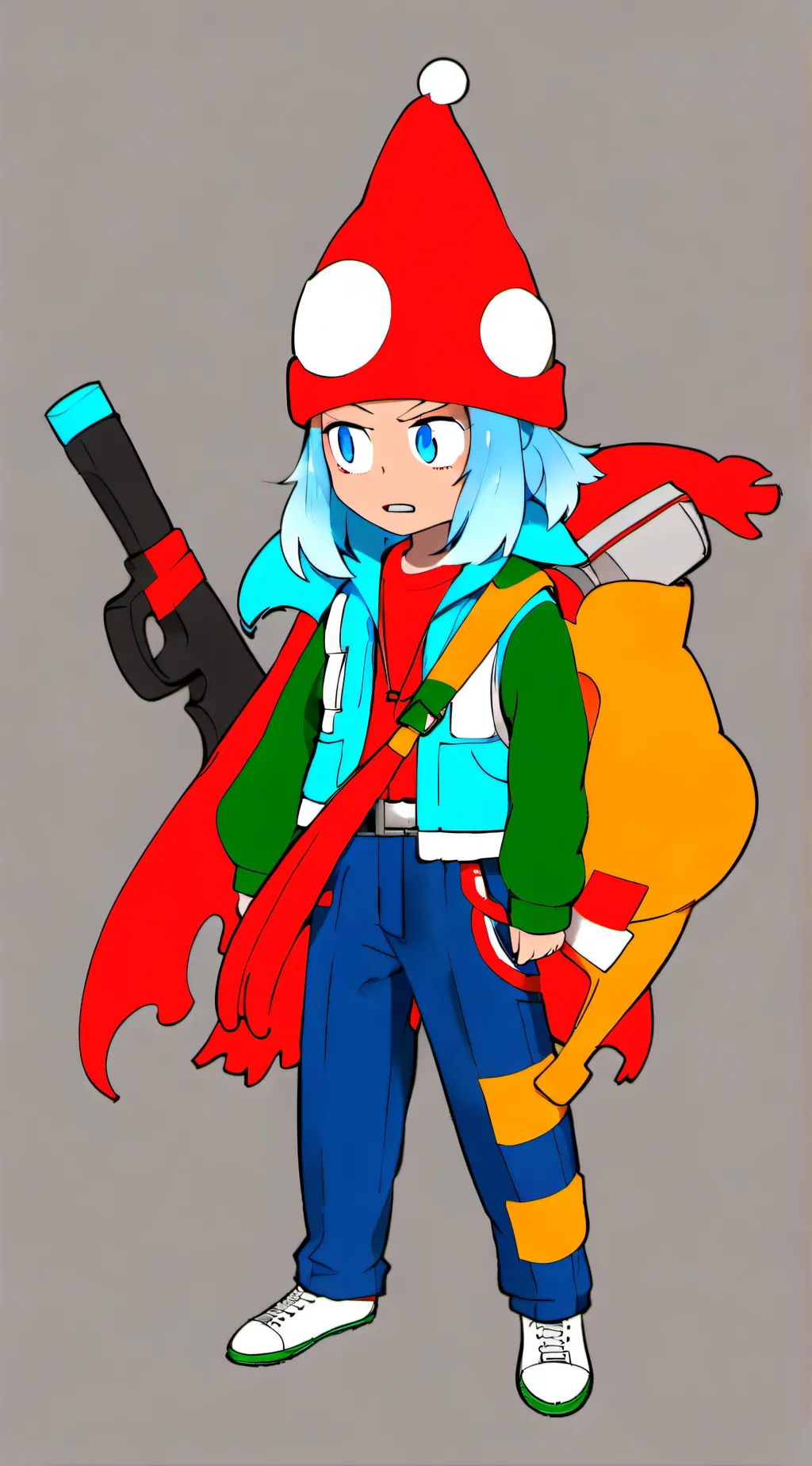 ai character: cyan!1!1 background